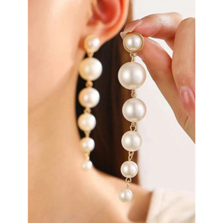 Brinco de Perola Pares Brinco Feminino Perolas E Pérolas Tarracha De Metal Lindo e Luxuoso em Oferta na Shopee