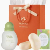 KIT Mamãe e Bebê água de colônia sem álcool Natura de 100ml + Sabonete com 2 unidades Sacola Natura