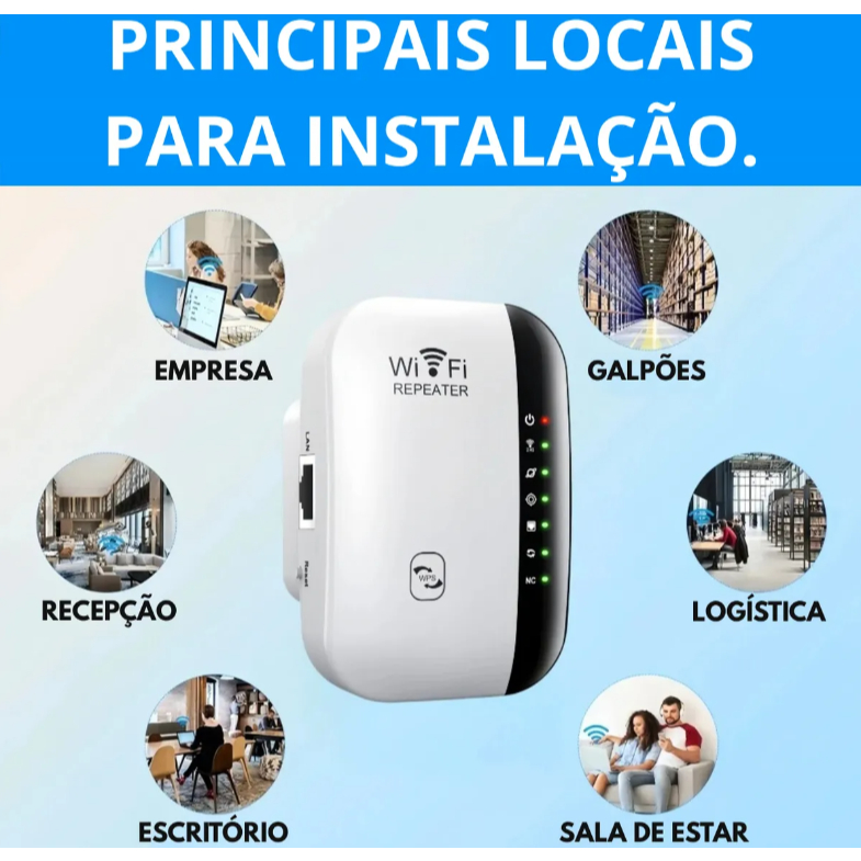 Repetidor Sinal Wifi Alta Velocidade Longa Distancia Sem Fio Knup kp-3005 em Oferta na Shopee