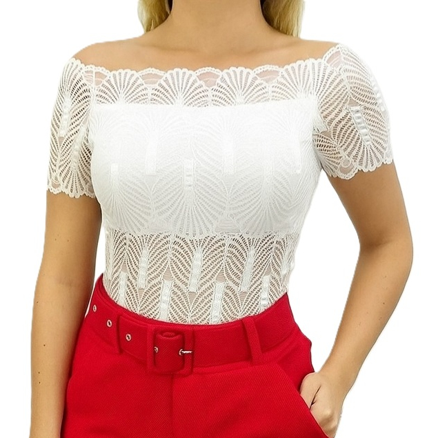 Body Feminino Renda Ciganinha  Ombro a Ombro Sofisticado e Confortável