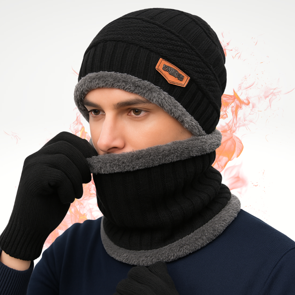 Touca Frio Inverno  Masculino Feminino + Cachecol Lã Forrado em Oferta na Shopee