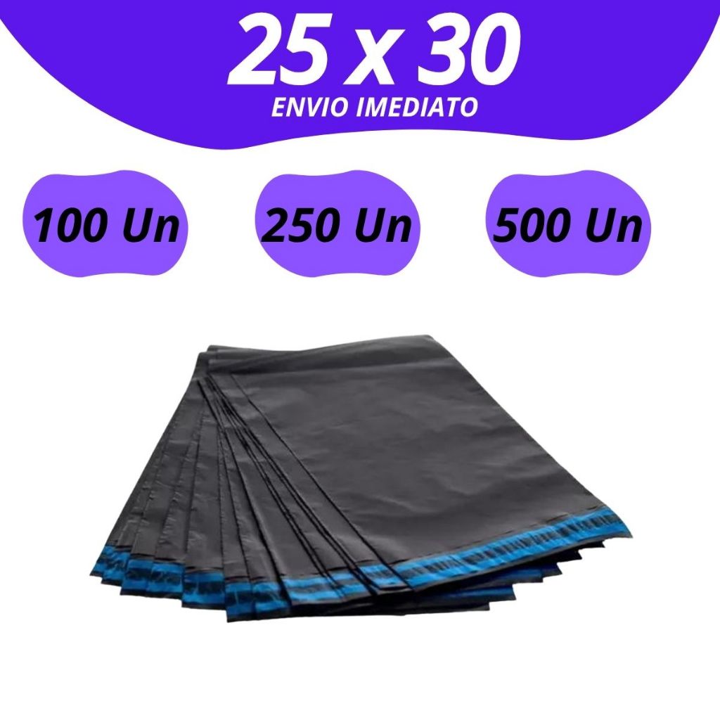 Envelope 25x30 Segurança Embalagem De Envio 25x30 Correios preto 100, 250 e 500 unidades