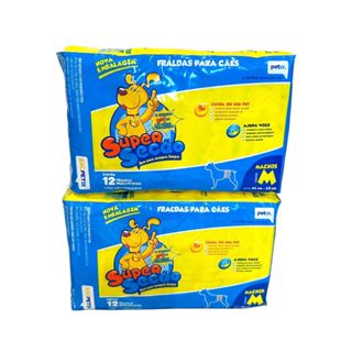 2 Pacotes Fraldas Super Secão Pet Descartável para Macho M 24 Un Total em Oferta na Shopee