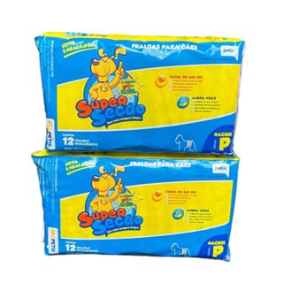 2 Pacotes Fralda Super Secão Descartável para Macho P 24 Un para Cachorro em Oferta na Shopee