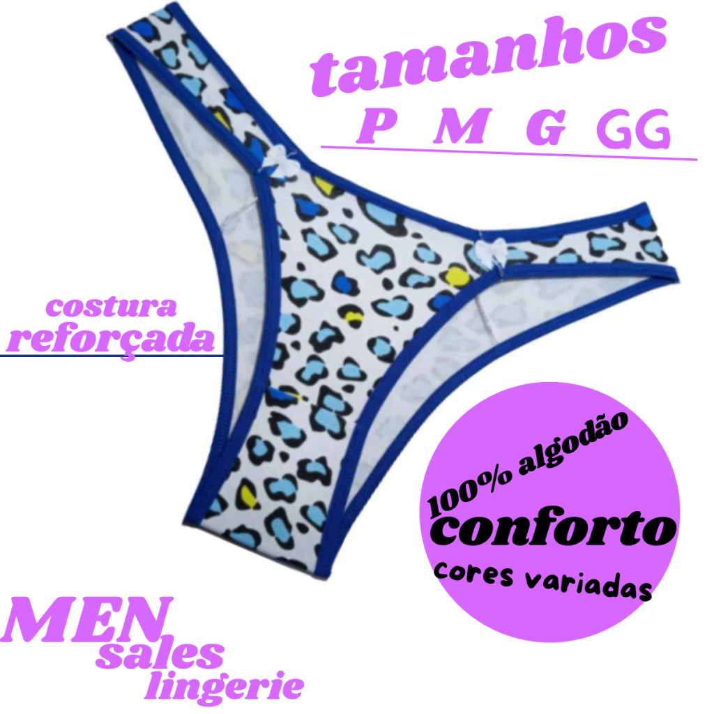KIT 10 CALCINHAS MODELO ASA DELTA, 100% ALGODÃO MUITO CONFORTAVEL