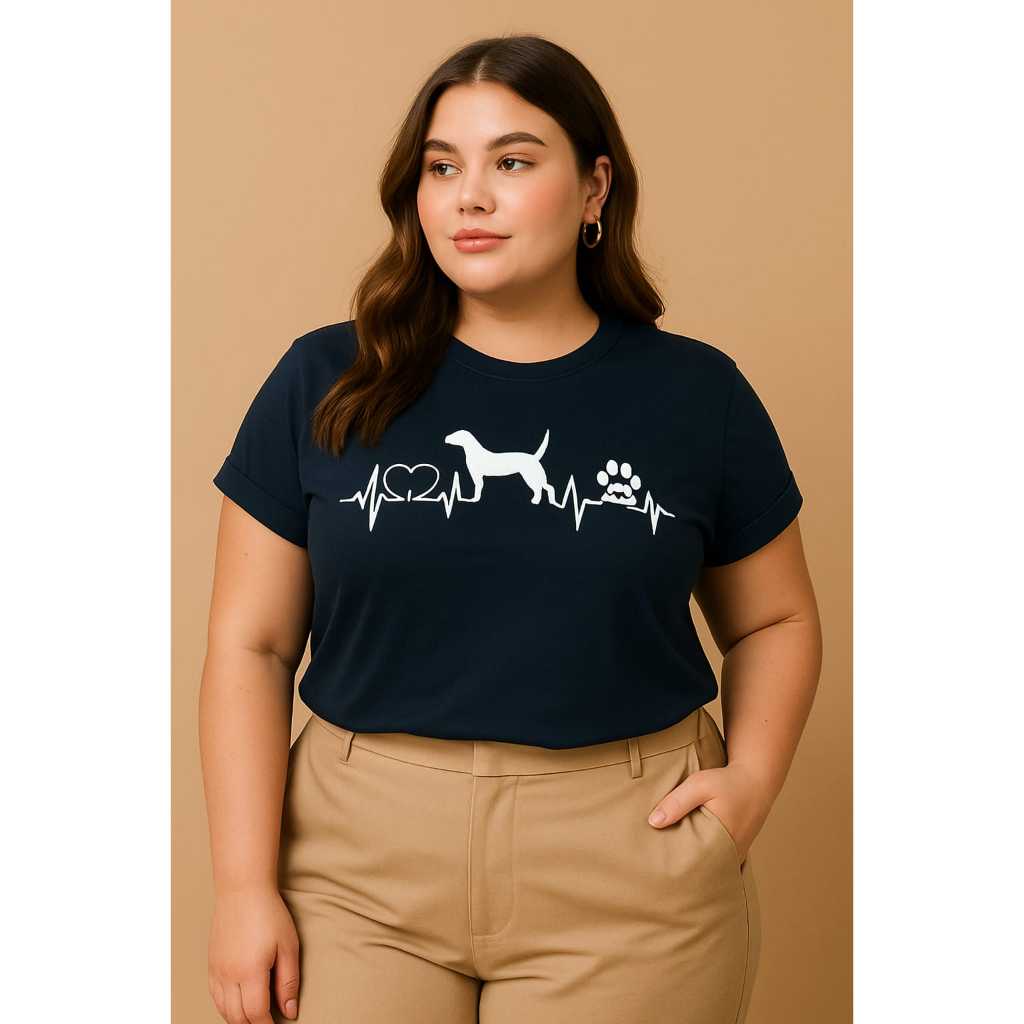 Camiseta Feminina Plus size P ao G3 Cachorro Love Pet Cao Mae de pet