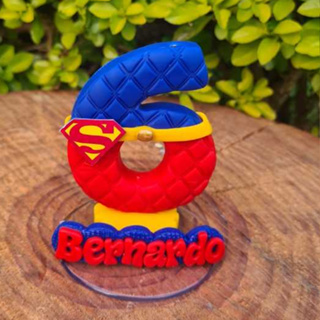 Decoração Festa / Vela Aniversário Biscuit / Topo de Bolo / Vela Super Homem em Oferta na Shopee