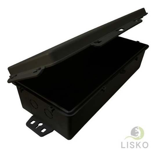 Caixa Plástica Hermética Multiuso Wireless para Poste Baby Longa Preta - 11cm x 26cm x 7cm - CHM0016