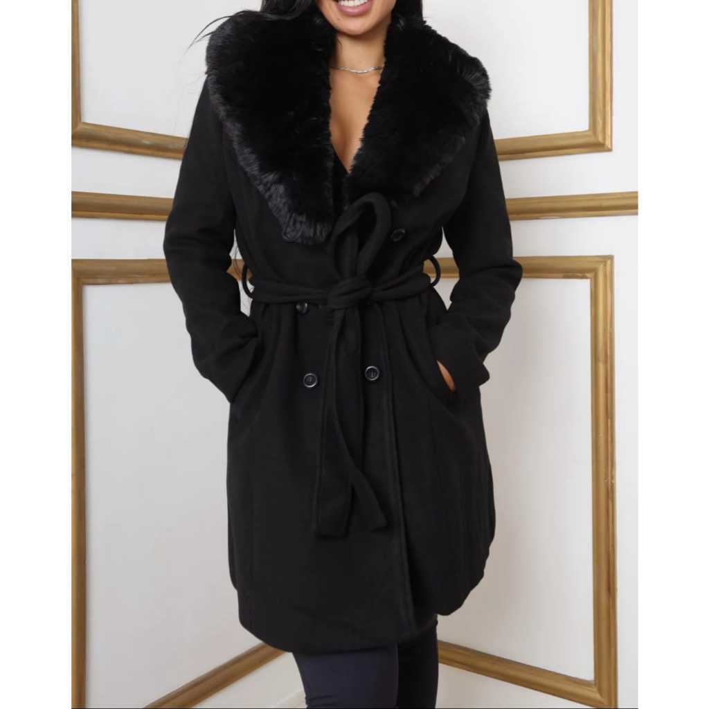 Sobretudo Feminino Inverno Europeu Forrado