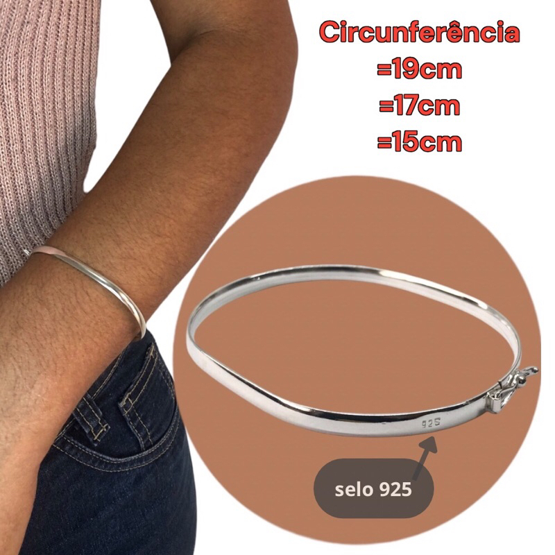 bracelete prata 925 legitma feminino