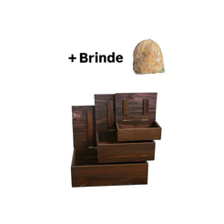 Kit 3 Caixas Organizadoras De Madeira Tipo Maleta P M G Decorativa Para Presentes