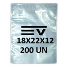 Sacos de Embalagem a Vácuo lisa 18x22  12 micras - 200 Unidades
