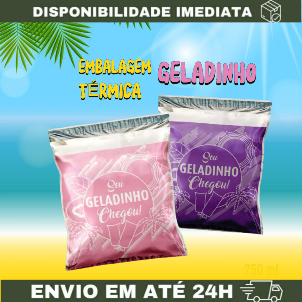 Embalagem Térmica Delivery P/ Geladinho 22,5x22cm Escolha o Modelo/Qtde