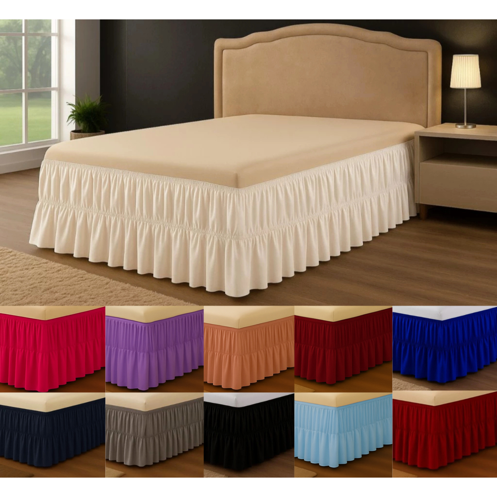 Saia para Cama Box 2 elásticos Ajustável, Varias Cores, em Microfibra 200 fios em Oferta na Shopee