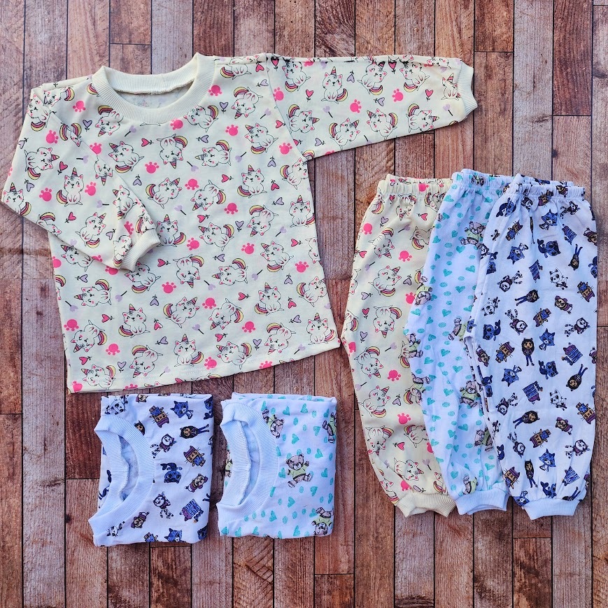 Pijama Infantil de Menina Manga Longa Feminino Bebê 100% Algodão Confortável Macio Respirável em Oferta na Shopee