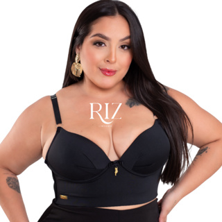 Sutiã Plus Size Sem Renda Reforçado com Bojo Liso Alça Larga Feminino Sustentação e Conforto RIZ LINGERIE em Oferta na Shopee