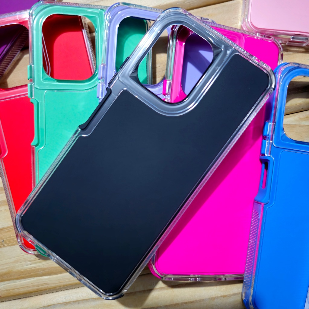 Capa Capinha anti impacto para Xiaomi Redmi 14C / Xiaomi Poco C75 / Xiaomi Redmi 13C /Xiaomi Poco C65 - Rainbow - detalhe