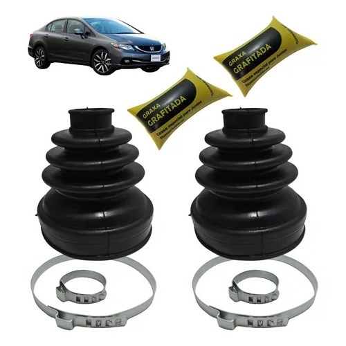 2 Coifa Lado Do Cambio Tulipa Honda Civic 01/16 Boca Redonda