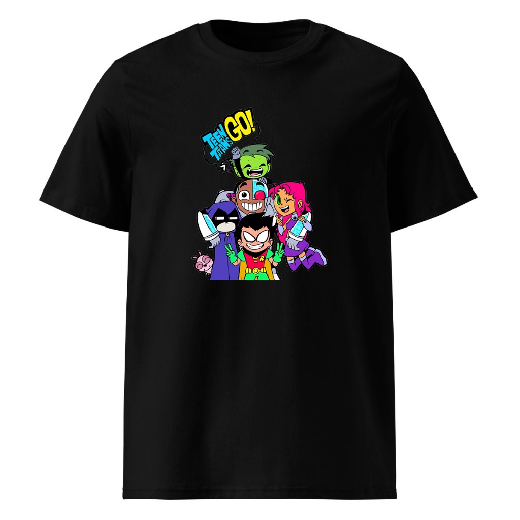 Camisa Camiseta Desenho Jovens Titans em Ação Teen Titans Go Serie Blusa 100% Algodão Infantil Unissex