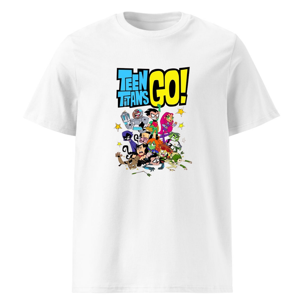 Camisa Camiseta Desenho Jovens Titans em Ação Teen Titans Go Serie Anime Blusa 100% Algodão Infantil Unissex