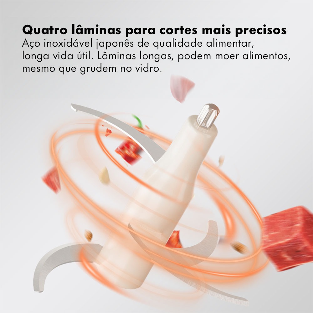 Gaabor Triturador de Alimentos Elétrico - Processador Carne 220V 300W 2L Vidro 4 Lâminas MG-15M02A — imagem 2 de 2