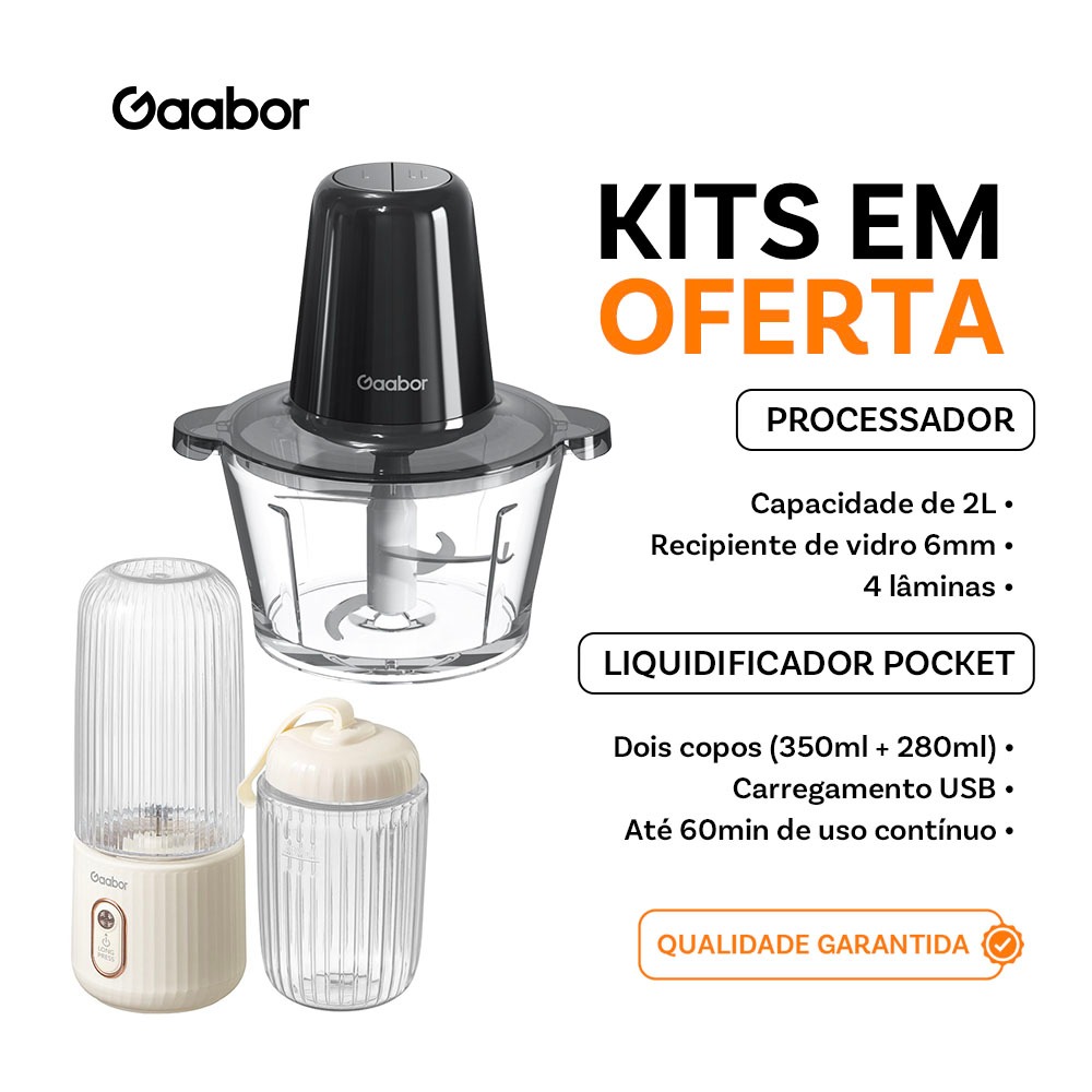 [Venda em combo]Gaabor Espremedor de frutas portátil USB 350 ml + 280 ml FP03T +