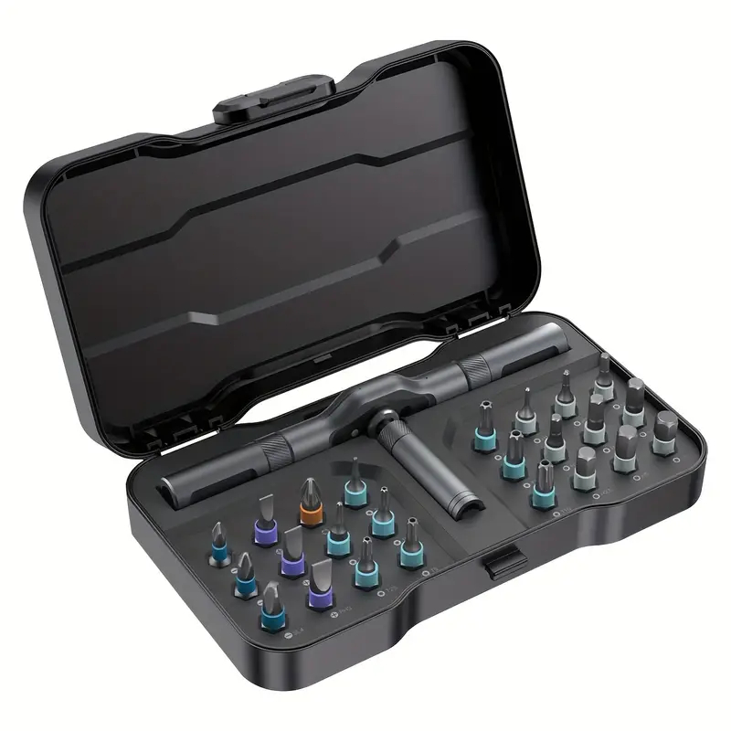 Conjunto De Chave De Fenda Catraca 24 Em 1 Kit De Ferramentas De Bits De Precisão Magnética Com Alça Removível