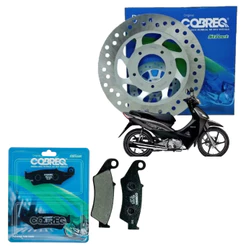 Disco Freio Dianteiro + Pastilha Honda BIZ 125 - BIZ 125+ 2006 até 2017 Cobreq Original Kit Completo