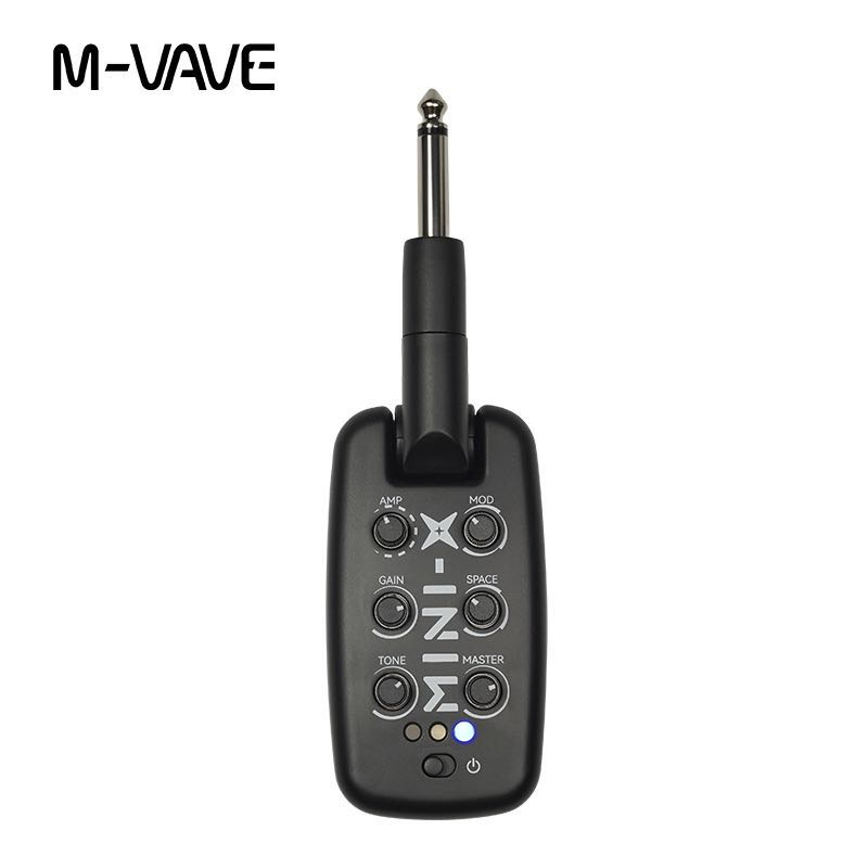 M-VAVE Amplificador para auscultadores de guitarra 9 tons de simulação Atraso Reverb Chorus Multi-Efeitos Mini Amplifier
