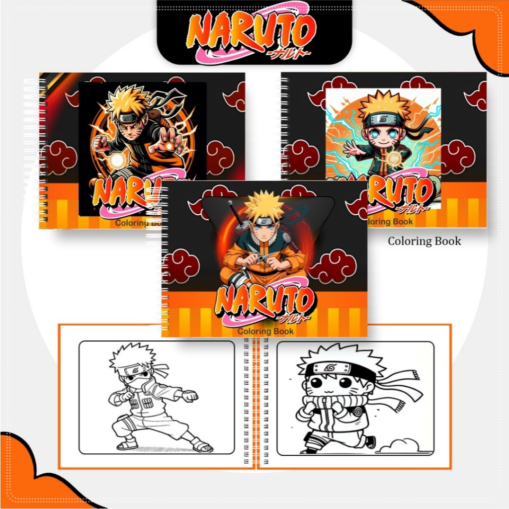 Livro de Colorir - NARUTO - Caderno de Desenho Pintura Coloring Book