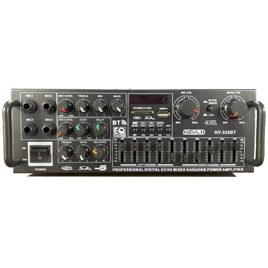 Super Amplificador 1200w  potência  220v Bluetooth 2 canais controle remoto USB SD FM  karaoke em Oferta na Shopee