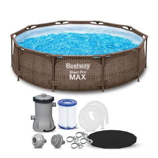 Piscina Estrutural 4678L Circular Deluxe + Filtro 110V ou 220V + Capa Bestway em Oferta na Shopee