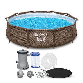 Piscina Estrutural 4678L Circular Deluxe + Filtro 110V ou 220V + Capa Bestway