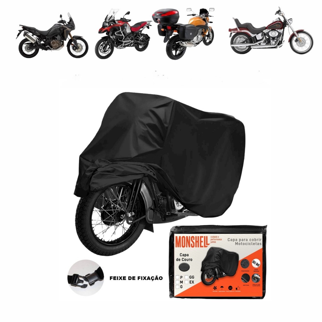 Capa Para Cobrir Moto Couro Impermeável GG/XG/XGG/BAÚ  Protege Sol Chuva Granizo Riscos em Oferta na Shopee
