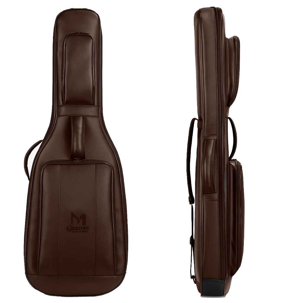 Bag Para Guitarra 100% Couro ecológico Semicase Maestro Para Guitarra em Oferta na Shopee