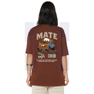 Camiseta streetwear unissex MATE CARROS camisa em Oferta na Shopee