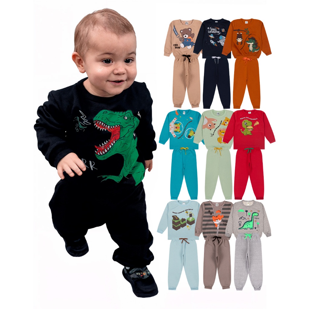 Kit Sortido 2,6 ou 12 Peças Moletom Roupa De Bebê Menino Infantil Inverno Ou 2 Peças Moletom Roupa Conjunto Frio em Oferta na Shopee