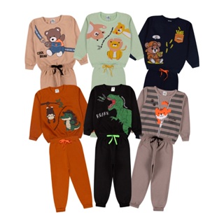 Kit Sortido 2, 6 ou 12 Peças Moletom Roupa De Bebê Menino Infantil Inverno Masculino Roupa Conjunto Frio em Oferta na Shopee