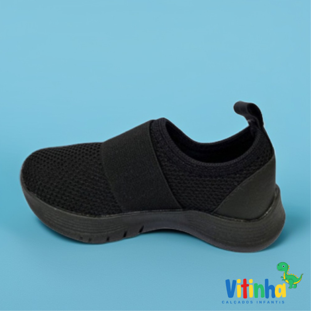 Tenis Infantil Todo Preto Unisex, Menino criança Juvenil Barato Escolar Leve - Modelo 700 em Oferta na Shopee