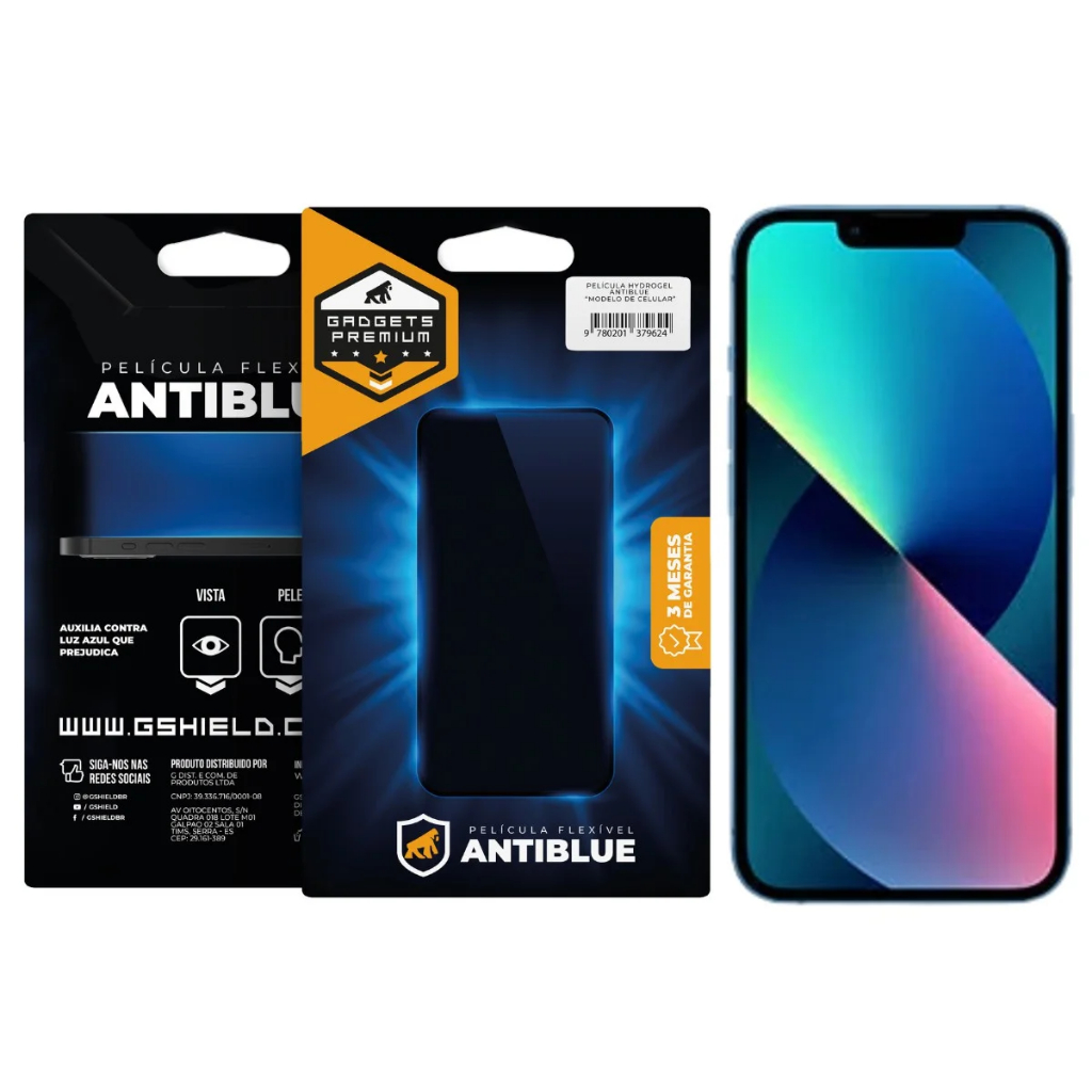 Película Protetora Anti Luz Azul para iPhone 13 Hydrogel Anti impacto - Gshield - Mobile & Gadgets