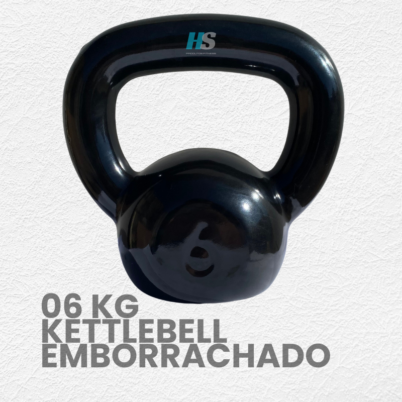 Kettlebell Emborrachado 6kg - (1 unid) Peso de academia