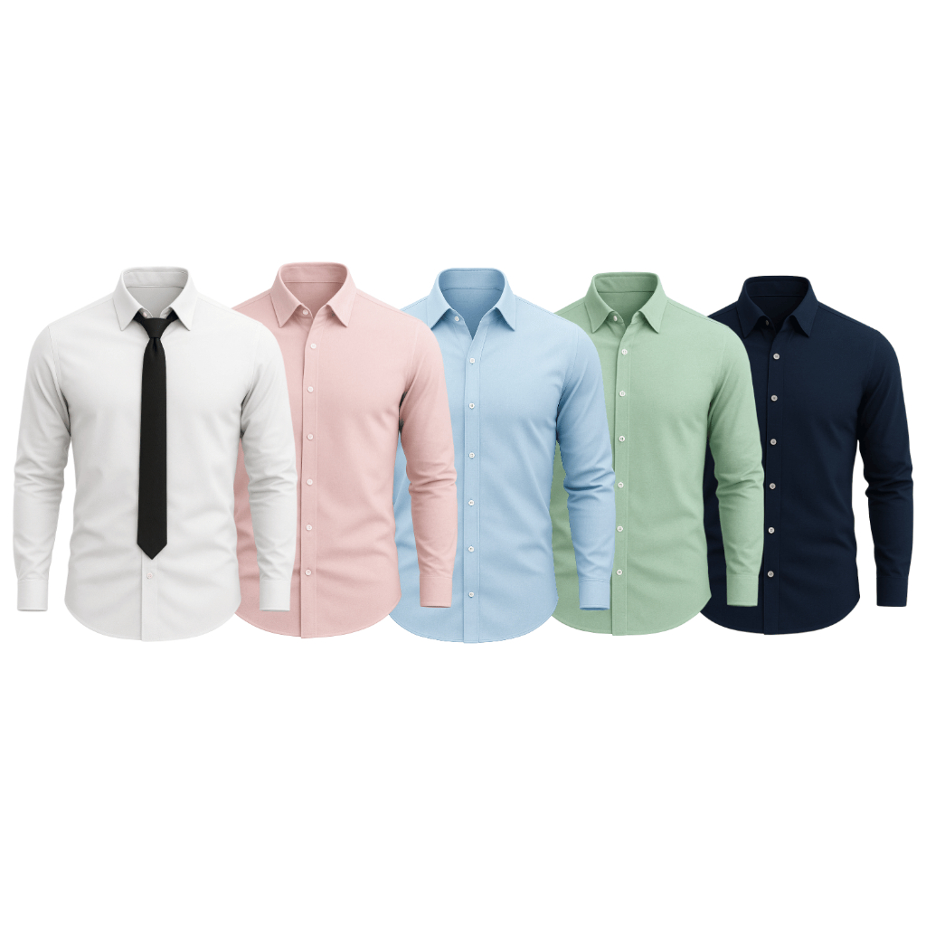 Kit 5 Camisa Social Masculina Slim Lisa Manga Longa Plus Size Blusa Social Masculino Extra Grande Não Amassa