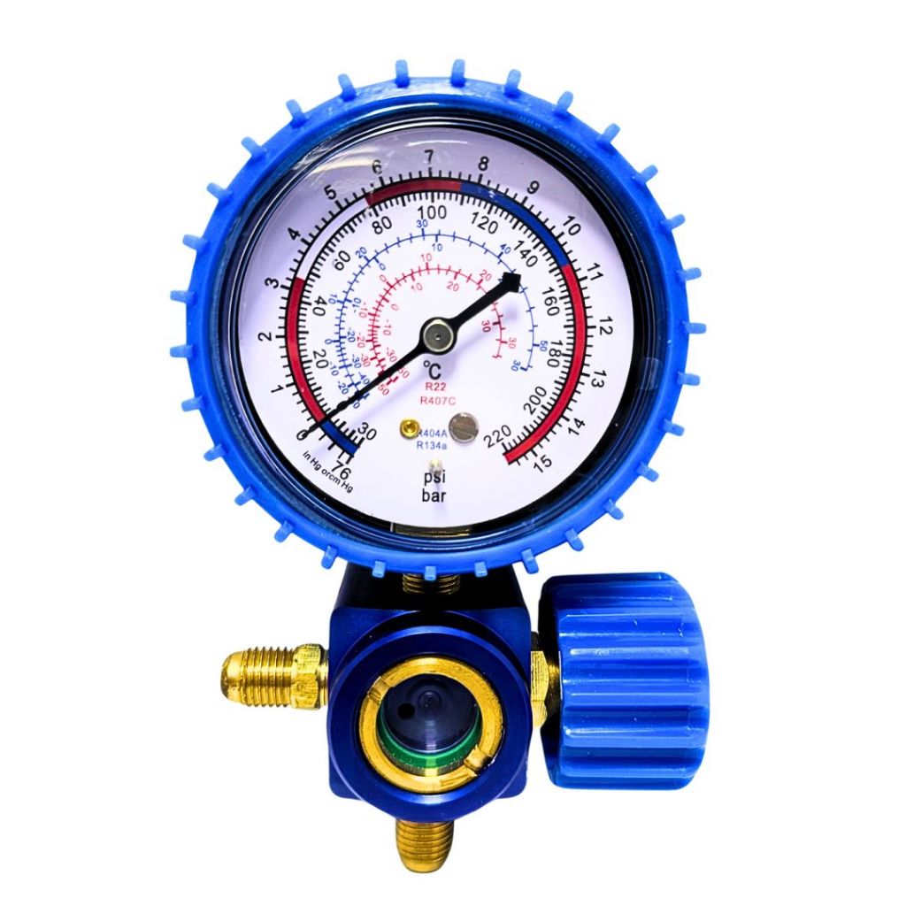 MANIFOLD COM VISOR DE LIQUIDO DE 1 VIA GÁS R404 R22,R407,R134