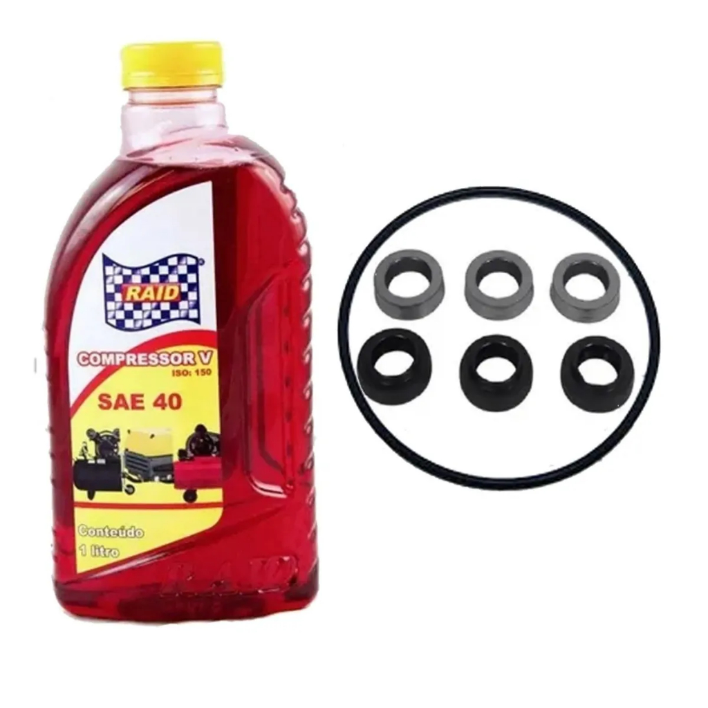 Kit Reparo Gaxeta + Anel Raspador + Oring Do Carter E Óleo Lavadora Hd585