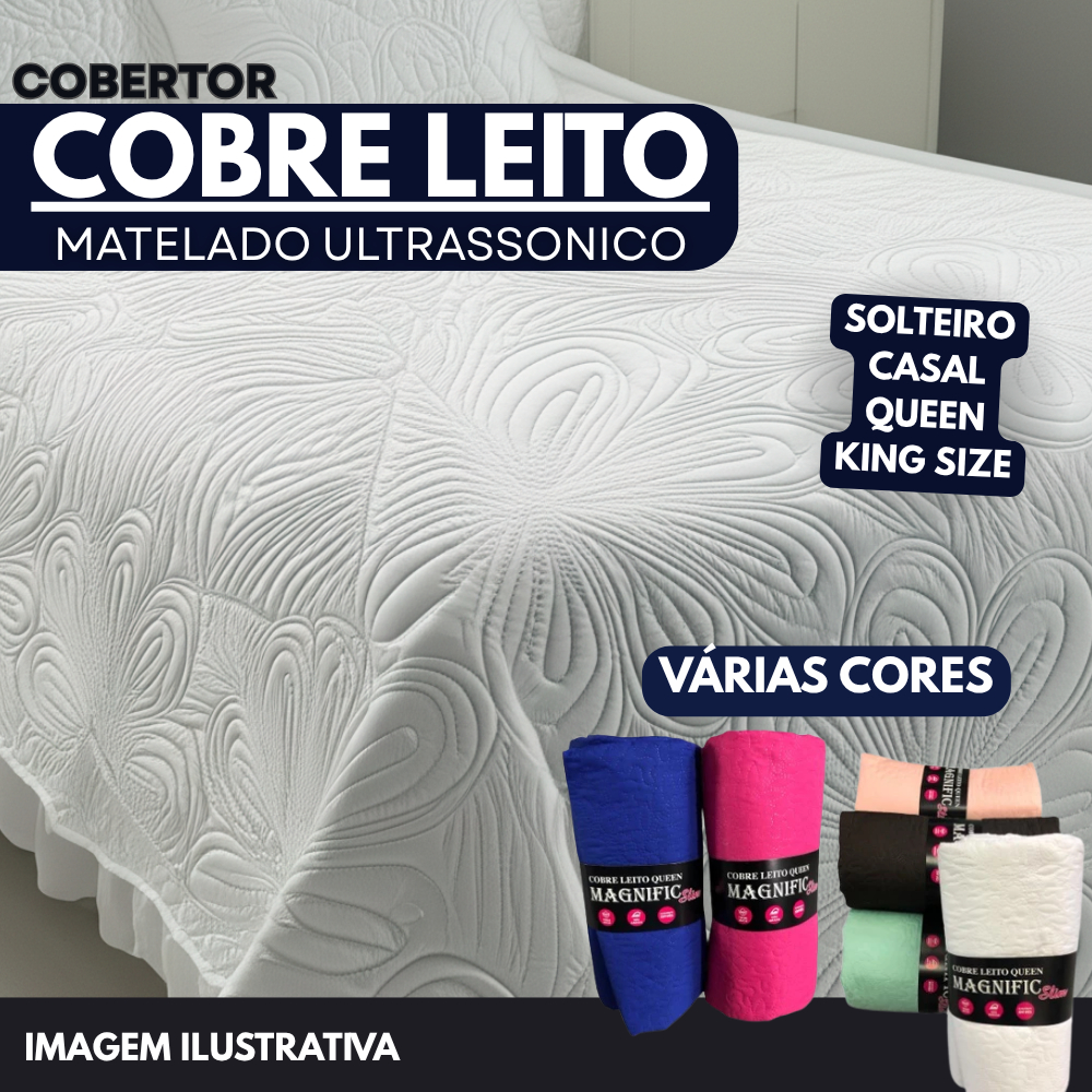 Cobertor Cobre Leito Avulso Slim Liso Várias Cores e Tamanhos Solteiro / Casal / Queen / King