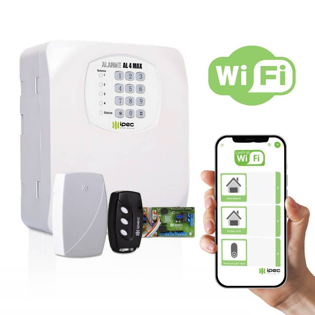 Kit Central De Alarme Residencial Al4 Max Módulo Wifi Duplo