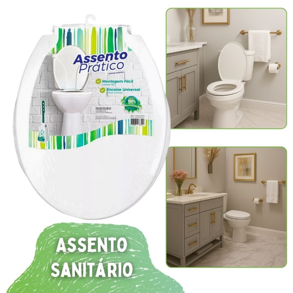 Assento Sanitário Tampa de Vaso Oval (rendondo) Universal Branco em Oferta na Shopee