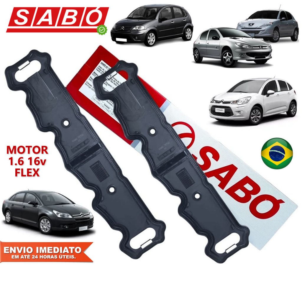 Junta Tampa Válvulas Completa Citroen C3 C4 Peugeot 206 207 208 307 308 1.6 16V Flex Original SABÓ em Oferta na Shopee