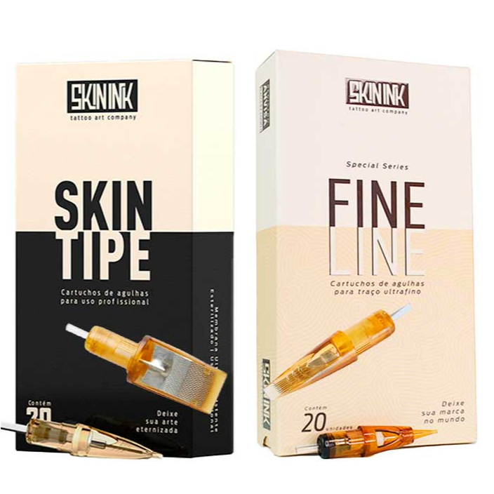 Cartucho Tatuagem SkinInk  SkinTipe/Fineline Caixa c/20 Unidades