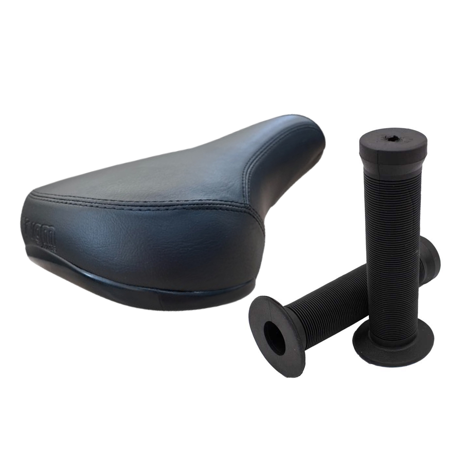 Kit Manoplas BMX e Banco Selim Bicicleta Bmx Tipo Ddk 243 Freeride Downhill Com Carrinho